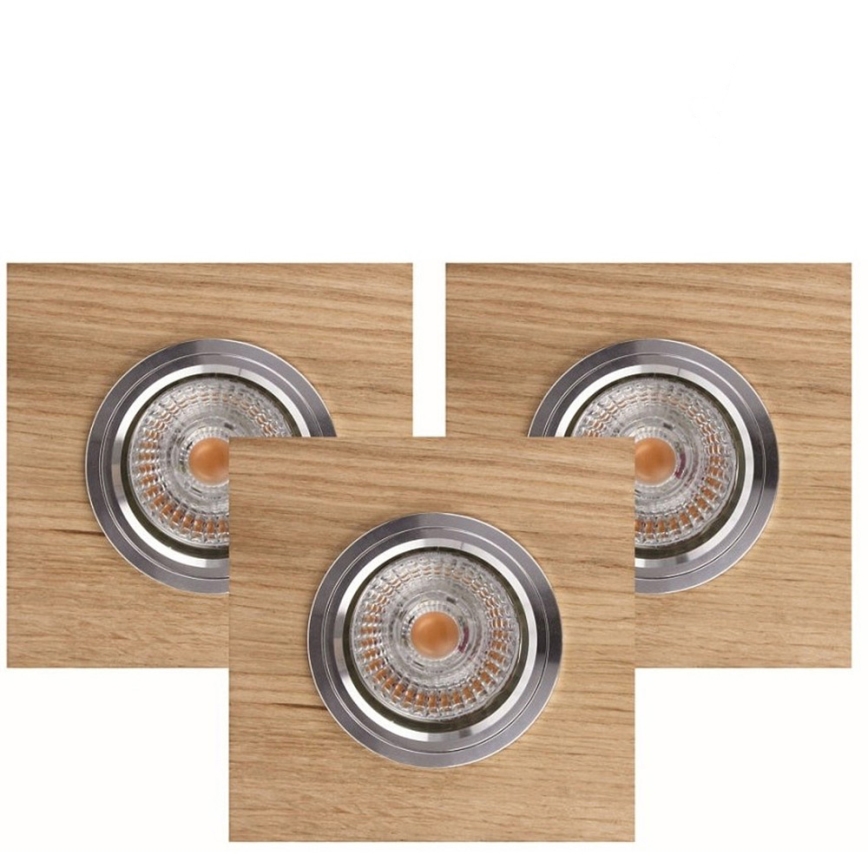 KOMPLEKTAS 3x LED įleidžiamas lubinis šviestuvas VITAR 1xGU10/5W/230V CRI 90 ąžuolas
