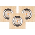 KOMPLEKTAS 3x LED įleidžiamas lubinis šviestuvas VITAR 1xGU10/5W/230V CRI 90 smiltainis – FSC sertifikuota