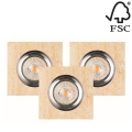 KOMPLEKTAS 3x LED įleidžiamas lubinis šviestuvas VITAR 1xGU10/5W/230V smiltainis - FSC sertifikuota