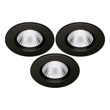 KOMPLEKTAS 3x LED įleidžiamas lubinis vonios šviestuvas LED/5,5W/230V 2700K IP65 juoda