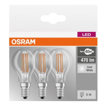 KOMPLEKTAS 3x LED lemputė BASE P40 E14/4W/230V 4000K – Osram