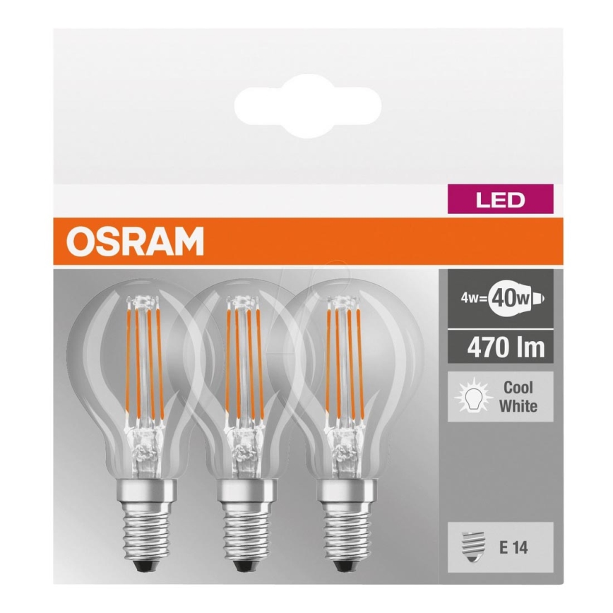 KOMPLEKTAS 3x LED lemputė BASE P40 E14/4W/230V 4000K – Osram | Lempumanija
phoneloginbasketmenu