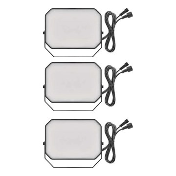 KOMPLEKTAS 3x LED RGBIC Pritemdomas lauko prožektoriaus šviestuvas GoSmart LED/14W/230V 3000-6500K IP65 Wi-Fi Tuya