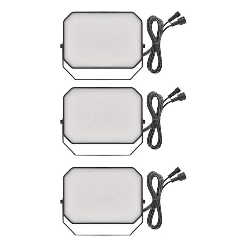 KOMPLEKTAS 3x LED RGBIC Pritemdomas lauko prožektoriaus šviestuvas GoSmart LED/14W/230V 3000-6500K IP65 Wi-Fi Tuya