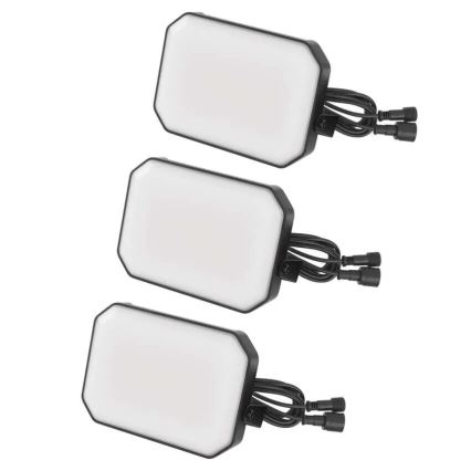 KOMPLEKTAS 3x LED RGBIC Pritemdomas lauko prožektoriaus šviestuvas GoSmart LED/14W/230V 3000-6500K IP65 Wi-Fi Tuya