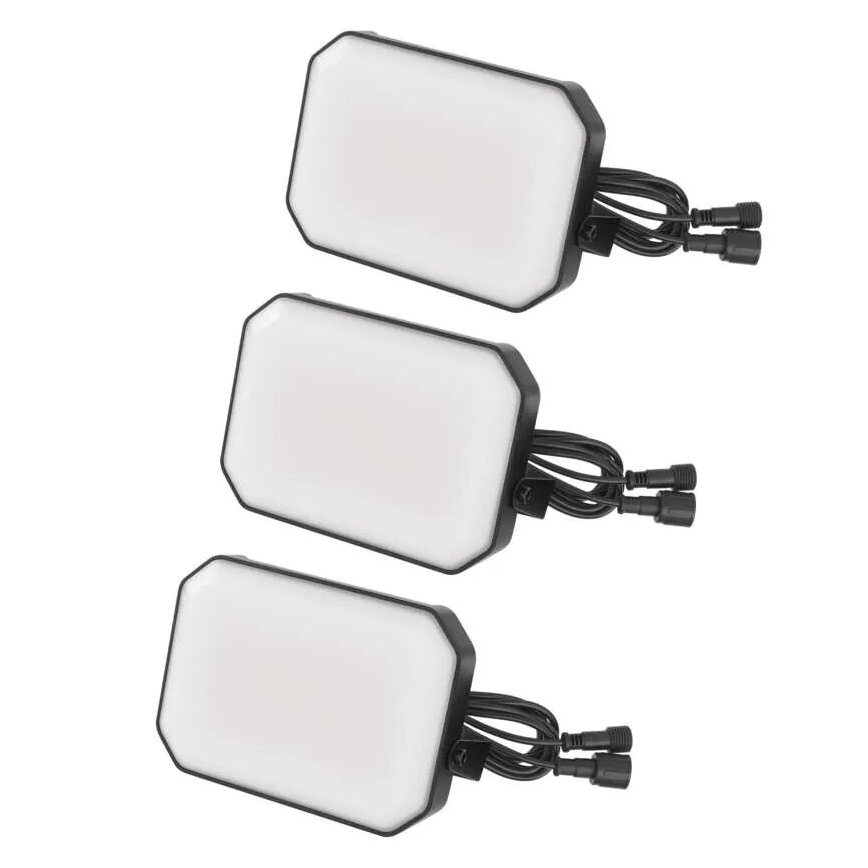 KOMPLEKTAS 3x LED RGBIC Pritemdomas lauko prožektoriaus šviestuvas GoSmart LED/14W/230V 3000-6500K IP65 Wi-Fi Tuya