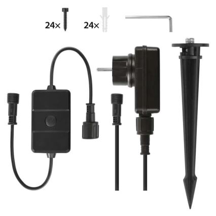 KOMPLEKTAS 3x LED RGBIC Pritemdomas lauko prožektoriaus šviestuvas GoSmart LED/14W/230V 3000-6500K IP65 Wi-Fi Tuya