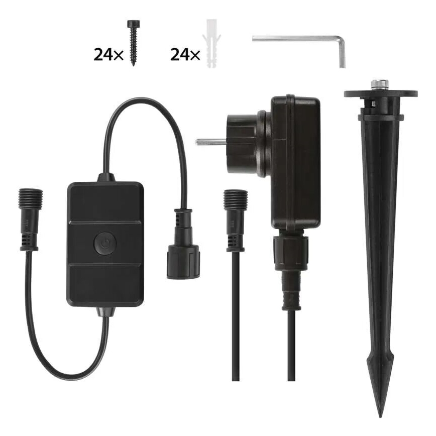 KOMPLEKTAS 3x LED RGBIC Pritemdomas lauko prožektoriaus šviestuvas GoSmart LED/14W/230V 3000-6500K IP65 Wi-Fi Tuya