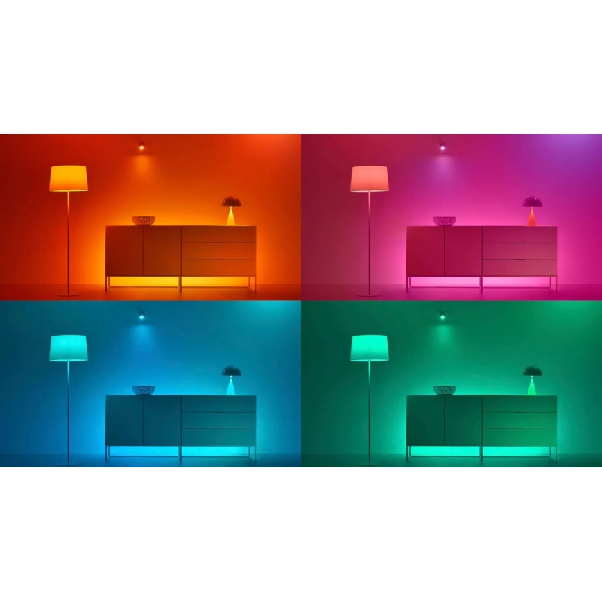 KOMPLEKTAS 3x LED RGBW Reguliuojama lemputė PAR16 GU10/4,7W/230V 2200-6500K Wi-Fi - WiZ