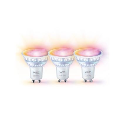 KOMPLEKTAS 3x LED RGBW Reguliuojama lemputė PAR16 GU10/4,7W/230V 2200-6500K Wi-Fi - WiZ