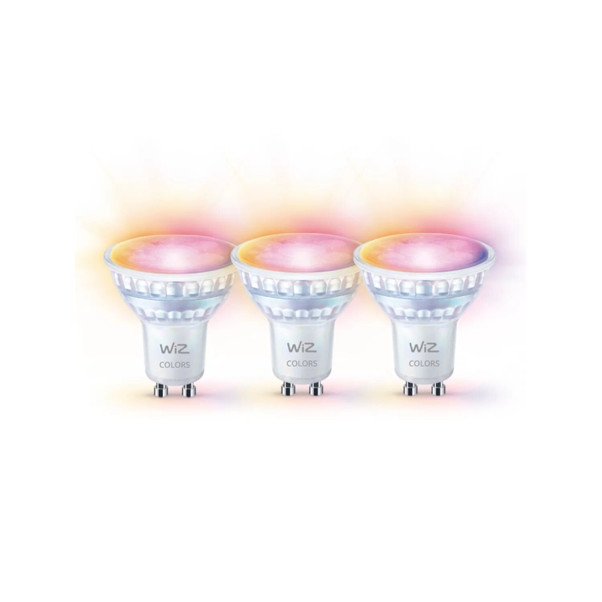 KOMPLEKTAS 3x LED RGBW Reguliuojama lemputė PAR16 GU10/4,7W/230V 2200-6500K Wi-Fi - WiZ