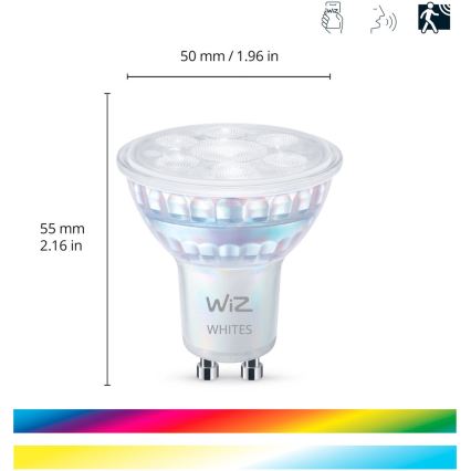 KOMPLEKTAS 3x LED RGBW Reguliuojama lemputė PAR16 GU10/4,7W/230V 2200-6500K Wi-Fi - WiZ