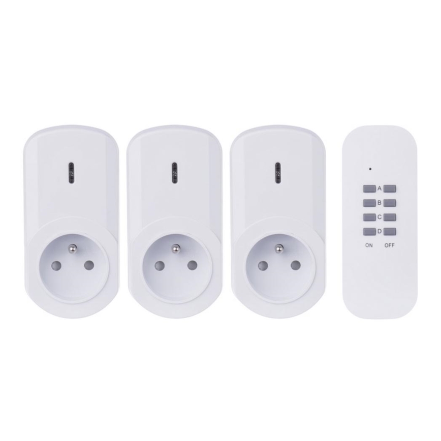 KOMPLEKTAS 3x Lizdai nuotoliniam valdymui 230V + 1x CR2032