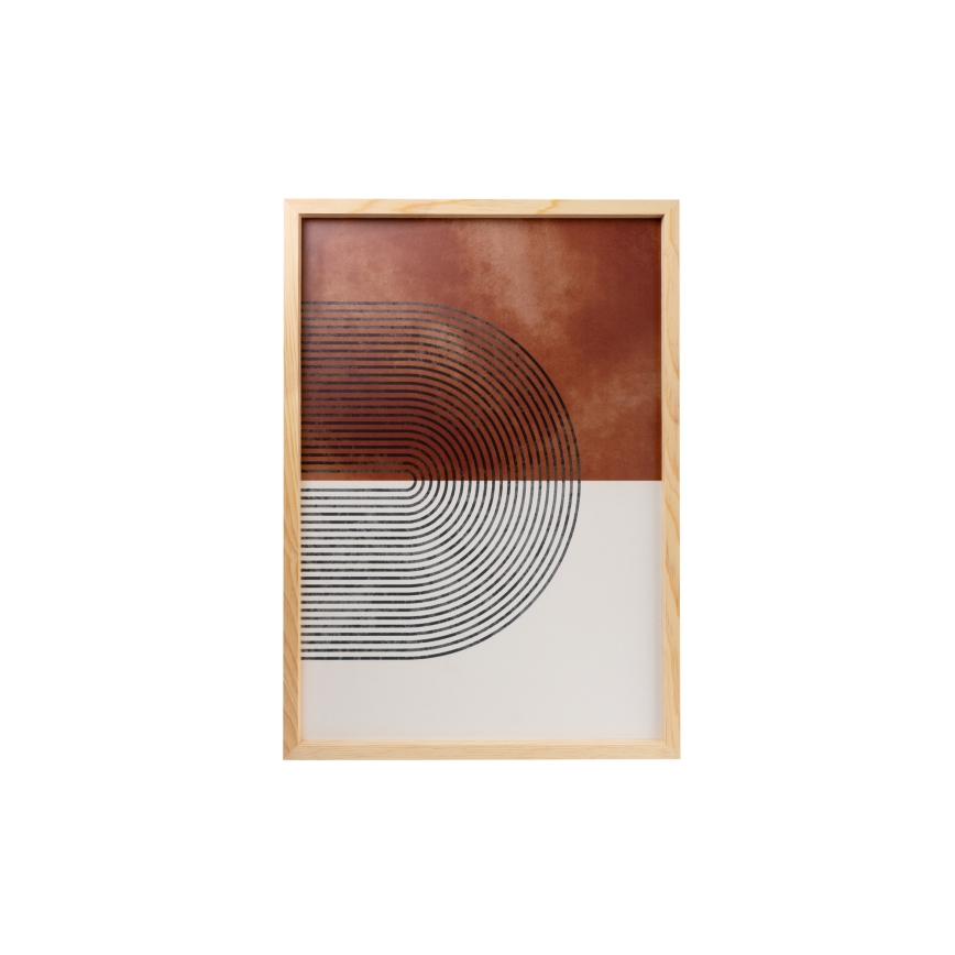 KOMPLEKTAS 3x Paveikslėlis nuotraukų rėmelyje 50x70 cm smėlio spalva/ruda