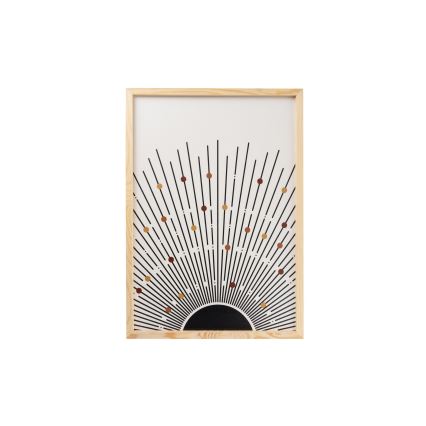 KOMPLEKTAS 3x Paveikslėlis nuotraukų rėmelyje 50x70 cm smėlio spalva/ruda