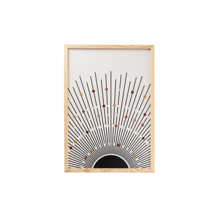 KOMPLEKTAS 3x Paveikslėlis nuotraukų rėmelyje 50x70 cm smėlio spalva/ruda