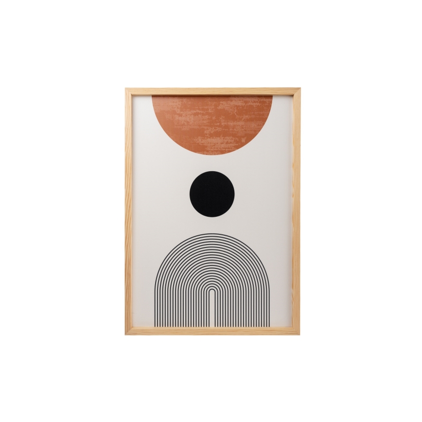 KOMPLEKTAS 3x Paveikslėlis nuotraukų rėmelyje 50x70 cm smėlio spalva/ruda