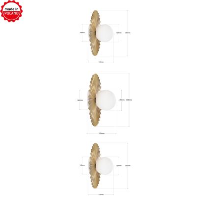 Komplektas 3x sieniniai šviestuvai SUNPLISS 1xG9/10W/230V auksinis/kreminis
