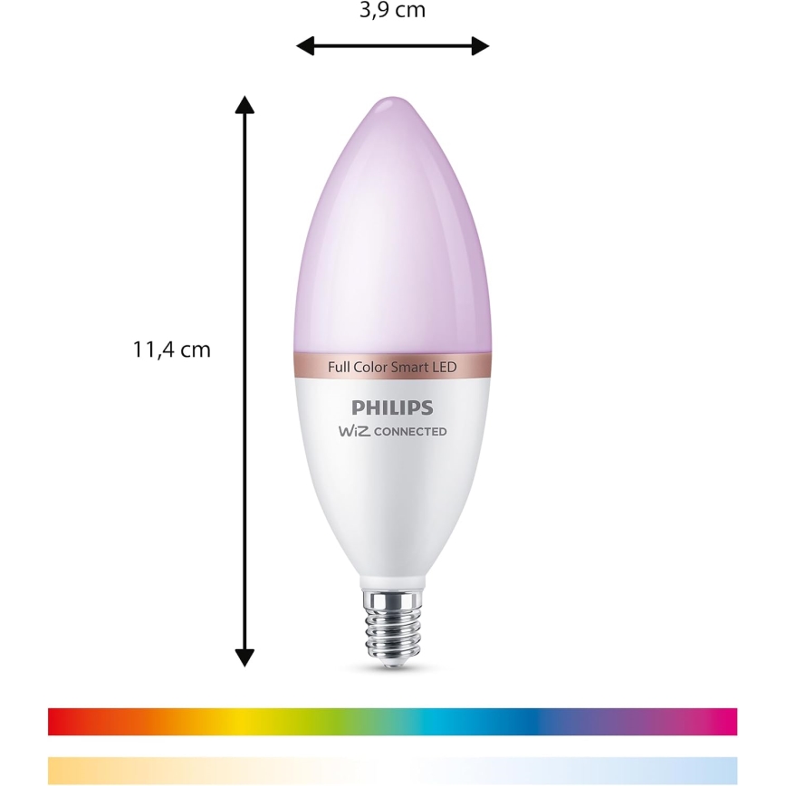Komplektas 4x LED RGB dimeriuojamos lemputės Philips SMART C37 E14/5W/230V 2200-6500K