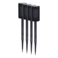 Komplektas 4 vnt. DECOR LED saulės lempų, 1,2 V, 150 mAh, 3000 K, 39 cm, IP44, juoda