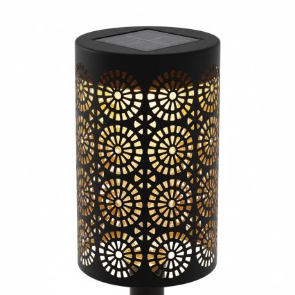 Komplektas 4 vnt. DECOR LED saulės lempų, 1,2 V, 150 mAh, 3000 K, 39 cm, IP44, juoda