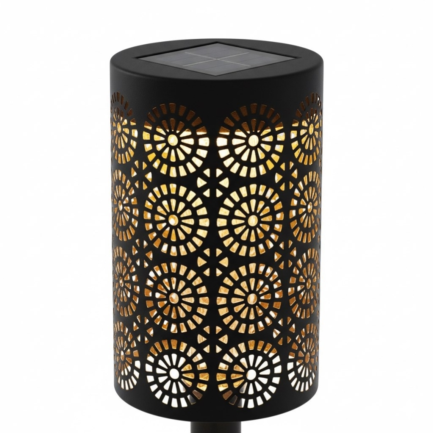 Komplektas 4 vnt. DECOR LED saulės lempų, 1,2 V, 150 mAh, 3000 K, 39 cm, IP44, juoda