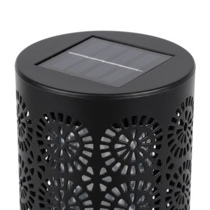 Komplektas 4 vnt. DECOR LED saulės lempų, 1,2 V, 150 mAh, 3000 K, 39 cm, IP44, juoda