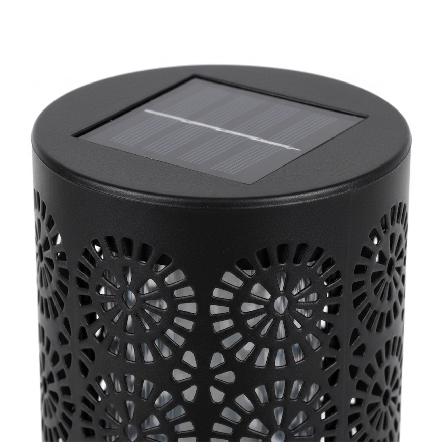 Komplektas 4 vnt. DECOR LED saulės lempų, 1,2 V, 150 mAh, 3000 K, 39 cm, IP44, juoda
