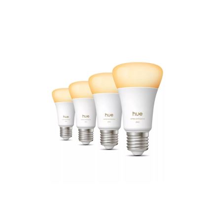 Komplektas 4 vnt. LED dimeriuojamų lemputių Philips Hue White Ambiance E27, 6 W, 230 V, 1000–20000 K