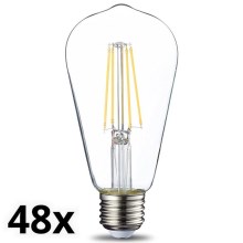 KOMPLEKTAS 48x LED elektros lemputė VINTAGE E27/4,3W/230V 2700K