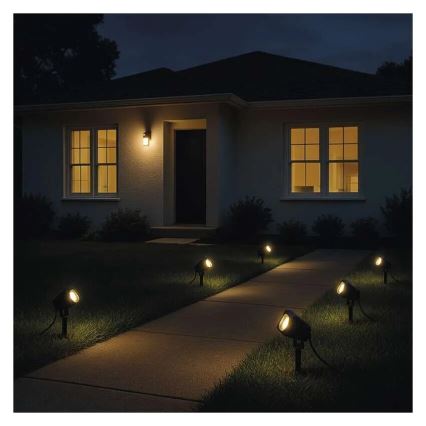 KOMPLEKTAS 4x LED RGBIC Pritemdoma lauko lempa LED/7W/230V 3000-6500K IP65 Wi-Fi Tuya