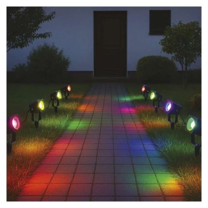 KOMPLEKTAS 4x LED RGBIC Pritemdoma lauko lempa LED/7W/230V 3000-6500K IP65 Wi-Fi Tuya
