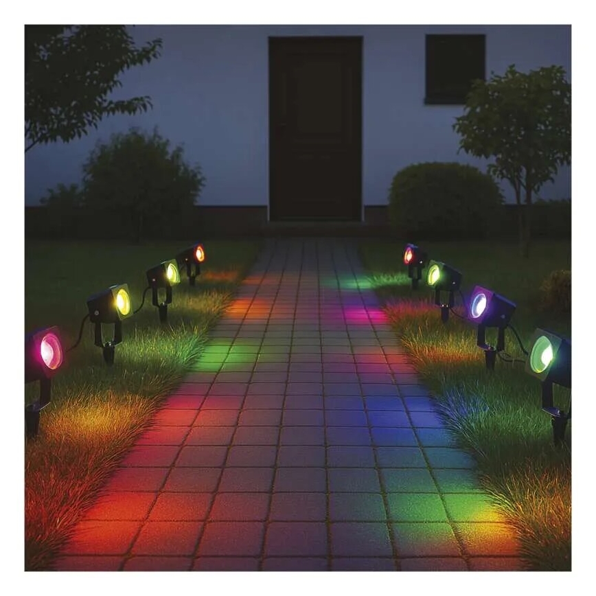 KOMPLEKTAS 4x LED RGBIC Pritemdoma lauko lempa LED/7W/230V 3000-6500K IP65 Wi-Fi Tuya
