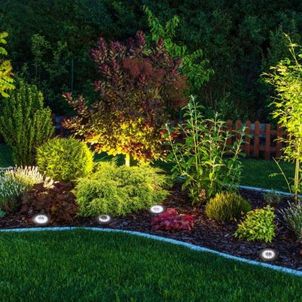 Komplektas 4x LED saulės lempų su judesio jutikliu CLAVO LED/1xAAA 4000K IP44 300 mAh