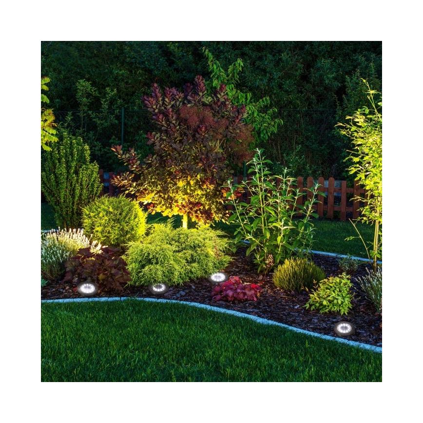 Komplektas 4x LED saulės lempų su judesio jutikliu CLAVO LED/1xAAA 4000K IP44 300 mAh