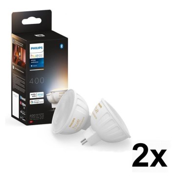 Komplektas 4x reguliuojamos LED lemputės Philips Hue WHITE AMBIANCE GU5,3/MR16/5,1W/12V 2200-6500K