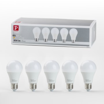 KOMPLEKTAS 5x LED elektros lemputė A60 E27/9W/230V 2700K - Paulmann 28780