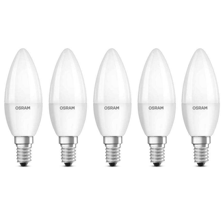 KOMPLEKTAS 5x LED elektros lemputė BASE B40 E14/4,9W/230V 2700K - Osram