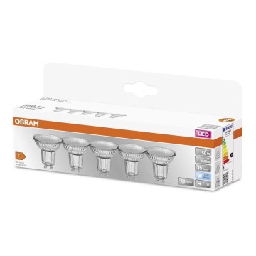 KOMPLEKTAS 5x LED elektros lemputė PAR16 GU10/4,3W/230V 4000K 36° - Osram