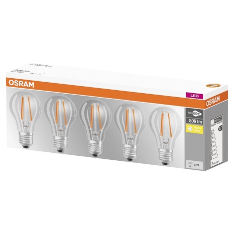 KOMPLEKTAS 5x LED Elektros lemputė VINTAGE A60 E27/6,5W/230V 2700K - Osram