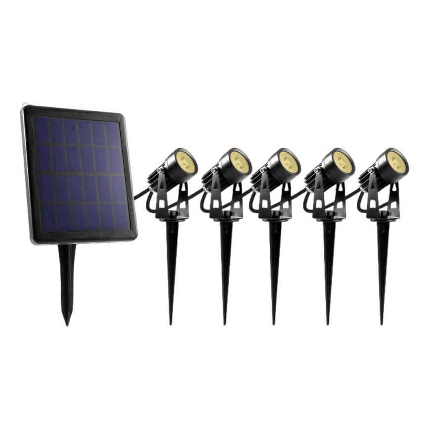 KOMPLEKTAS 5x LED lauko šviestuvas su saulės baterija LED/4000 mAh IP44
