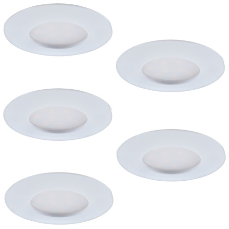 KOMPLEKTAS 5x LED pritemdomas įleidžiamas lubinis šviestuvas 1xLED/4,5W/230V balta