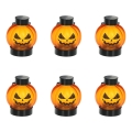 KOMPLEKTAS 6x LED Dekoracija HALLOWEEN LED/1xCR2032/šiltai balti moliūgai