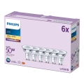 KOMPLEKTAS 6x LED elektros lemputė Philips GU10/4,6W/230V 2700K