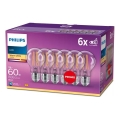 KOMPLEKTAS 6x LED elektros lemputė VINTAGE Philips E27/7W/230V 2700K