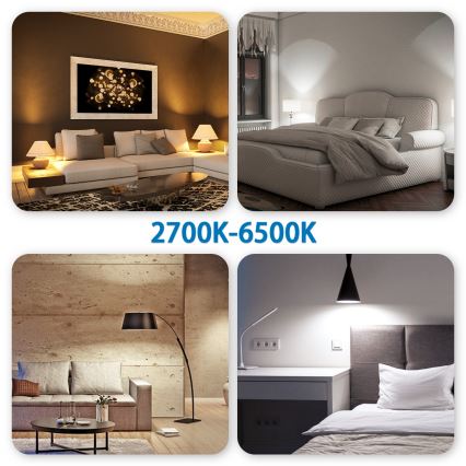 Komplektas 6 vnt. LED RGBW reguliuojamų GU10 lempučių 6,5W/230V 2700-6500K Wi-Fi - Aigostar