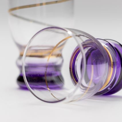 KOMPLEKTAS 6x stikliukas šotams permatoma violetinė