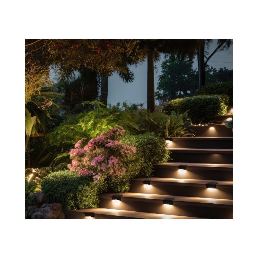 KOMPLEKTAS 8x LED Saulės laiptų apšvietimas LED/0,06W/1,2V 3000K IP44 600 mAh