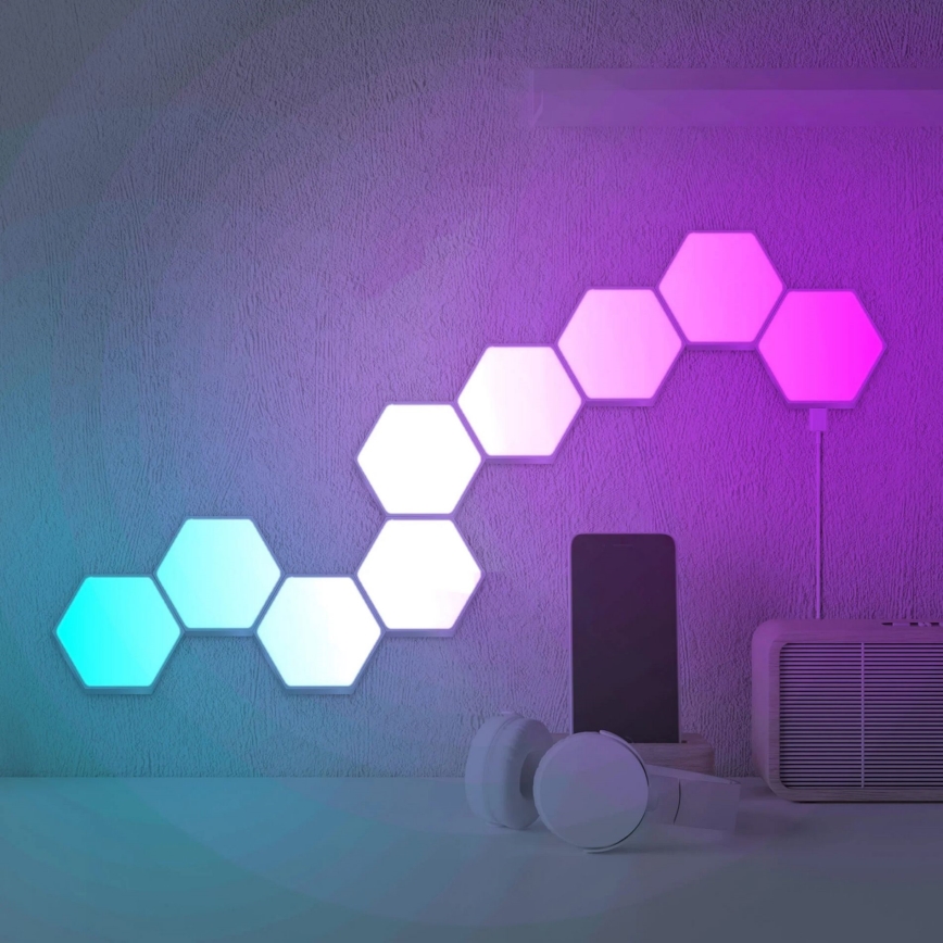 KOMPLEKTAS 9x LED RGBW Pritemdomas siena Dekoratyvinis šviestuvas MAYA LED/1W/230V + nuotolinio valdymo pultas