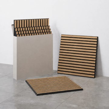 Komplektas iš 4 akustinių apdailos plokščių VASAVIK 60x60 cm, alyvuotas ąžuolas